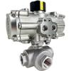 Air Actuated Stainless 3-Way Ball Valve - All Stainless