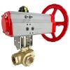 Rack & Pinion/Manual Brass 3-Way Ball Valves Rack & Pinion/Manual Brass 3-Way Ball Valves