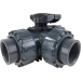 1-1/2" 3-Way T-port PVC Ball Valve - EPDM/Teflon Seals