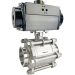 4" Sanitary Ball Valve, Spring Return Rack & Pinion, Tri-Clamp