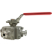 1/2" Sanitary 3-Way Ball Valve, L-Port, Direct Mount, Tri-Clamp