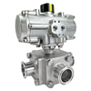Air Actuated Sanitary 3-Way Ball Valves - All Stainless Air Actuated Sanitary 3-Way Ball Valves - All Stainless
