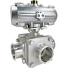 Air Actuated 3-Way Sanitary Ball Valves - All Stainless