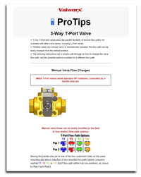 3-Way T-Port Valve Position 3-Way T-Port Valve Position