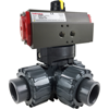 Air Actuated PVC 3-Way L-Port Ball Valves - Scotch Yoke